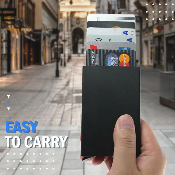 Rfid Smart Wallet Card Holder Metal Thin Slim Men Women Wallets Pop Up Minimalist Wallet Small Black Purse Vallet Walets for Men